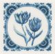 Borduurpakket Tulpen Delfts blauw - Lanarte