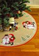 Borduurpakket Kleed rond Kerstman en Sneeuwpop  - Permin