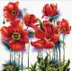 Borduurpakket Lovely Poppies voorbedrukt - Needleart World