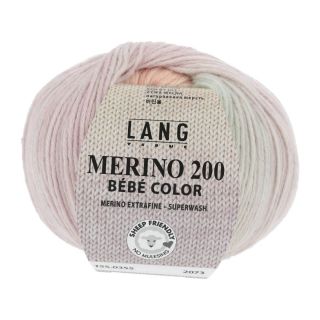 MERINO 200 BEBE COLOR mint/zalm/lila