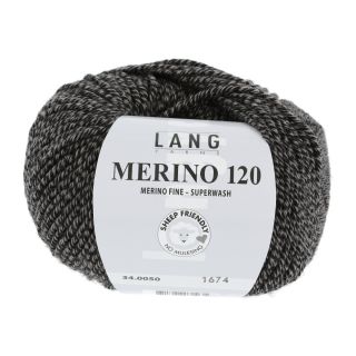 Lang Yarns Merino 120 - 0050 zwart-grijs
