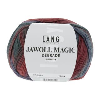 JAWOLL MAGIC DEGRADE donker jeans/rood/donkergroen