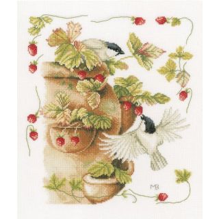 Borduurpakket Aardbeien en vogels - Marjolein Bastin