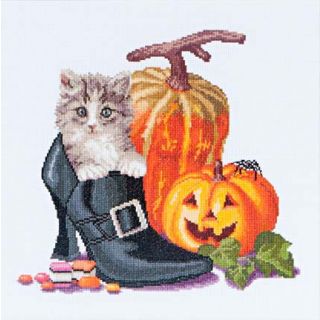Borduurpakket Halloween Kitten - Thea Gouverneur