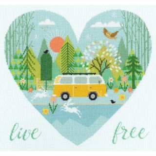 Borduurpakket Wild at heart - Live Free , een ontwerp van Hilary Yafai voor Bothy Threads.