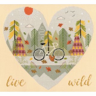 Borduurpakket Wild at Heart - Live Wild - Bothy Threads