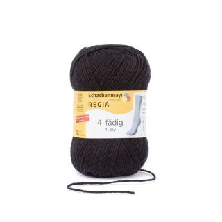 Regia sokkenwol 4-draads zwart 2066 - Schachenmayr
